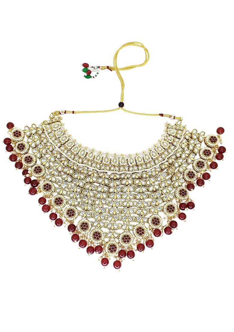 Gold Adjustable Alloy Neckalce Set - Indya