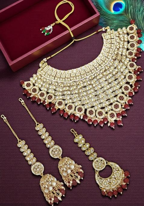Gold Adjustable Alloy Neckalce Set