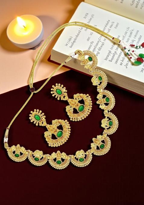 Gold Adjustable Alloy Neckalce Set