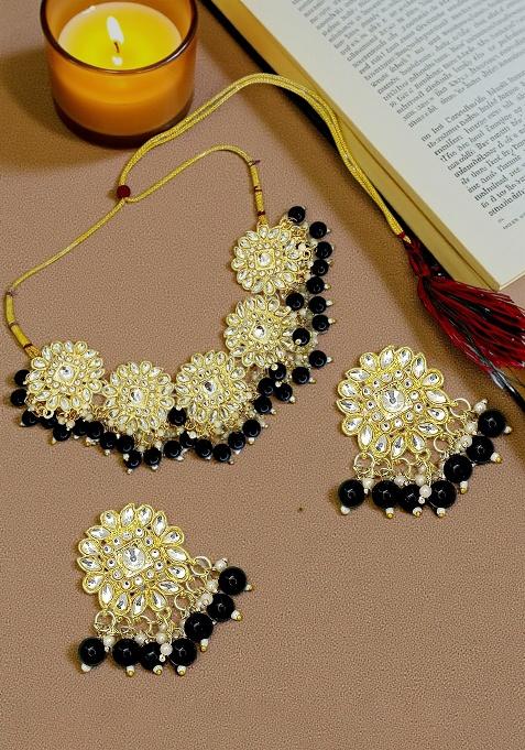Gold Adjustable Alloy Neckalce Set