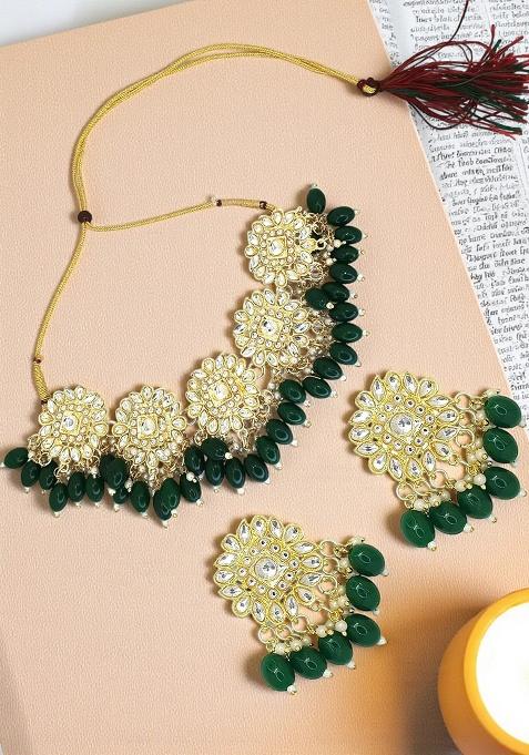 Gold Adjustable Alloy Neckalce Set