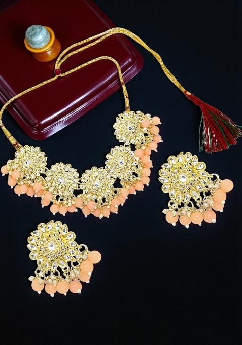 Gold Adjustable Alloy Neckalce Set