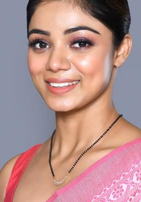 Golden White American Diamond And Beads Mangalsutra With Chain