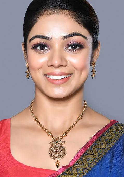Multicolor Gold Tone Pendal With Chain And Earring Set Pendant Set With Earrings