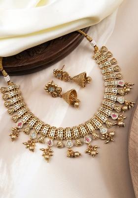 Turquoise Gold Plated Copper Necklace Set