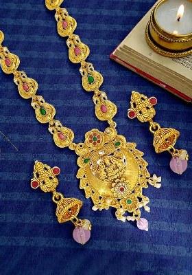 Golden Alloy Necklace Set