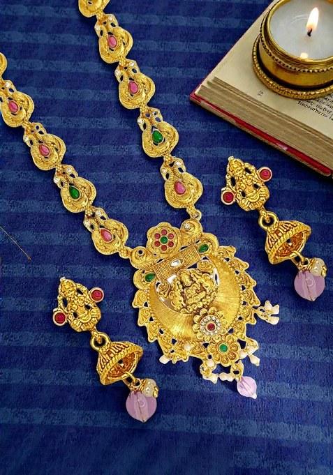 Golden Alloy Necklace Set