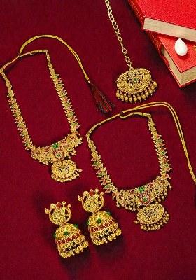Golden Alloy Necklace Set