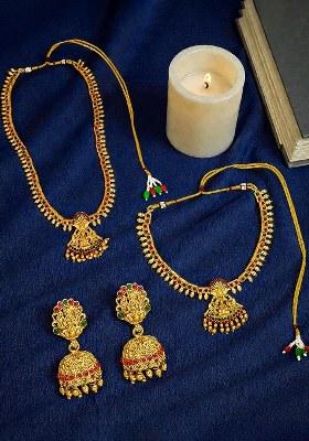 Golden Alloy Necklace Set