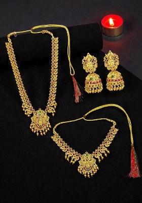 Golden Alloy Necklace Set