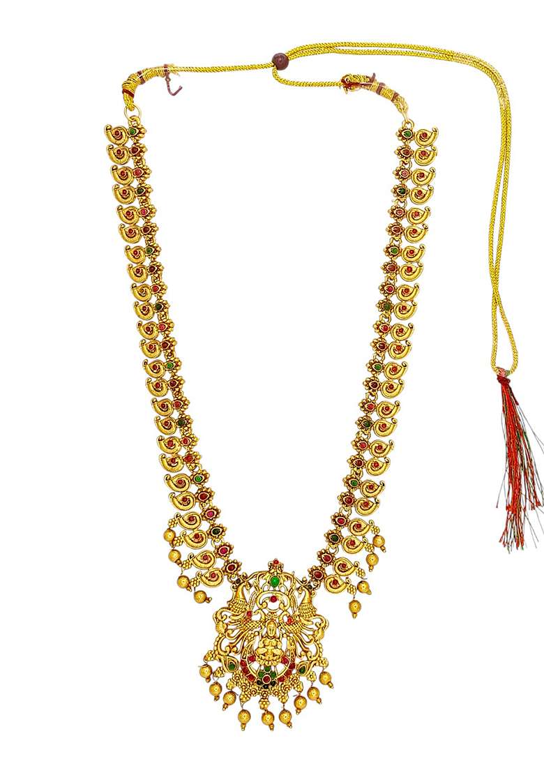 Golden Alloy Necklace Set - Indya