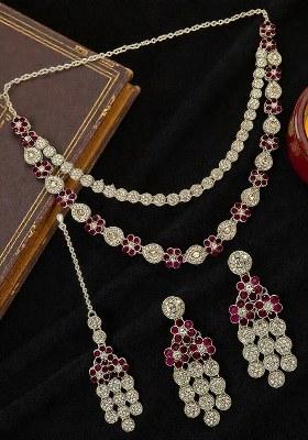 Silver Alloy Necklace Set