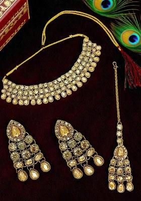 Golden Alloy Necklace Set