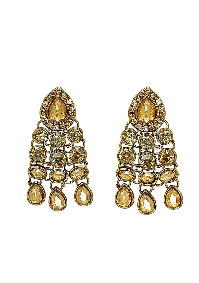 Golden Alloy Necklace Set - Indya