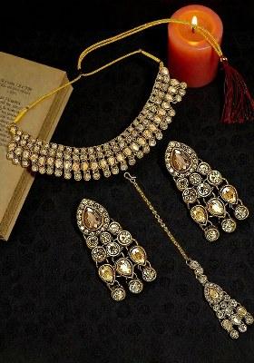 Golden Alloy Necklace Set