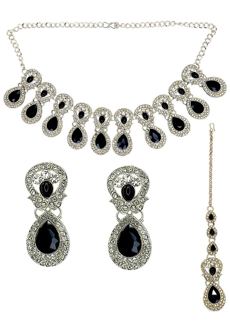 Silver Alloy Necklace Set - Indya