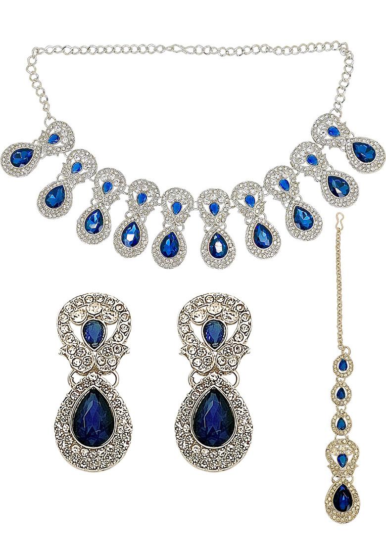 Silver Alloy Necklace Set - Indya