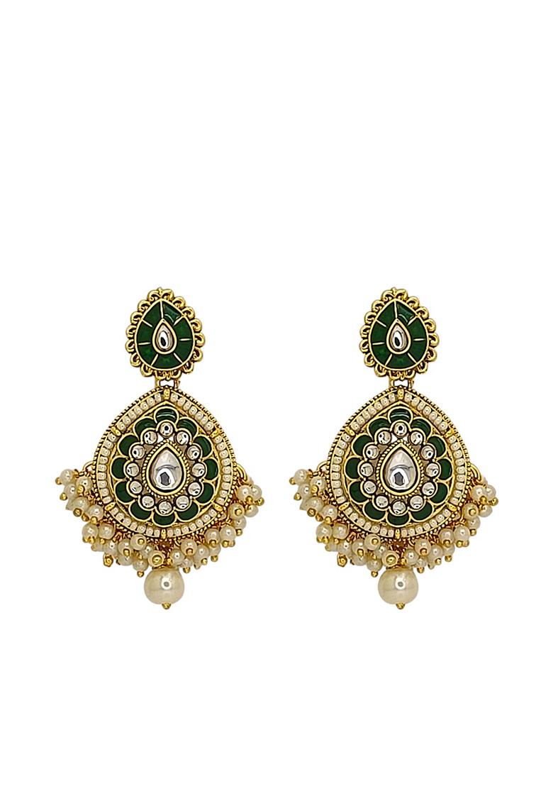 Golden Alloy Necklace Set - Indya