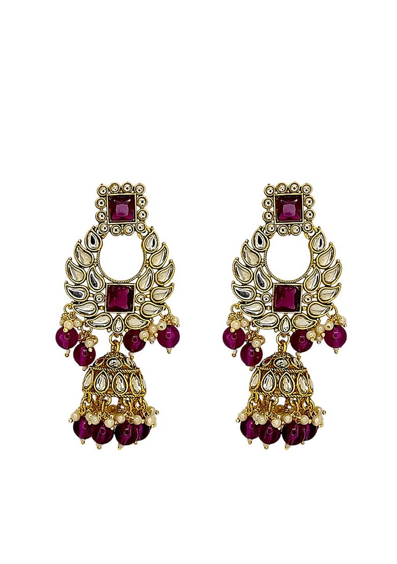 Golden Alloy Necklace Set - Indya