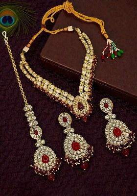 Golden Alloy Necklace Set