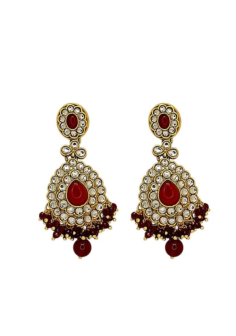 Golden Alloy Necklace Set - Indya