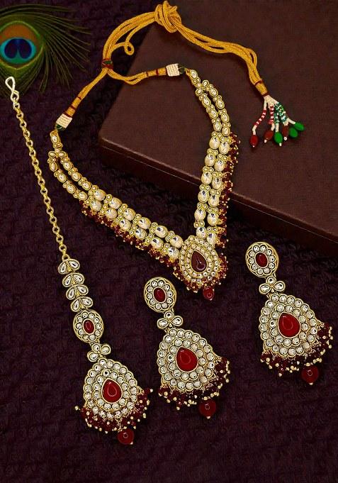 Golden Alloy Necklace Set