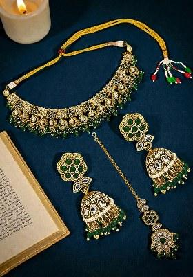 Golden Alloy Necklace Set