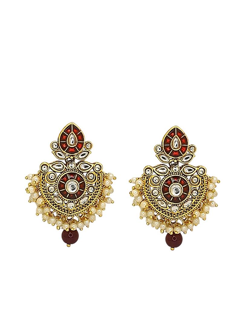 Golden Alloy Necklace Set - Indya