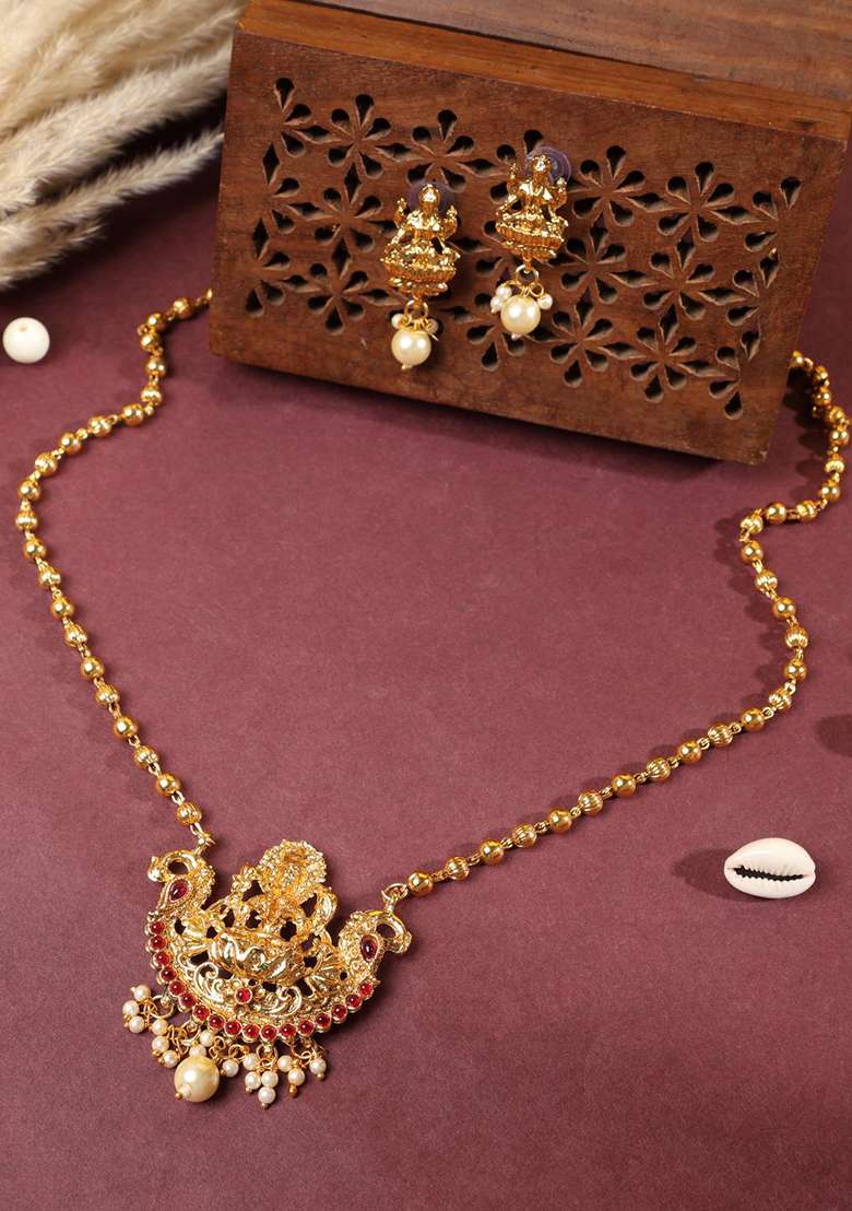 Red Brasso Jewellery Set - Indya