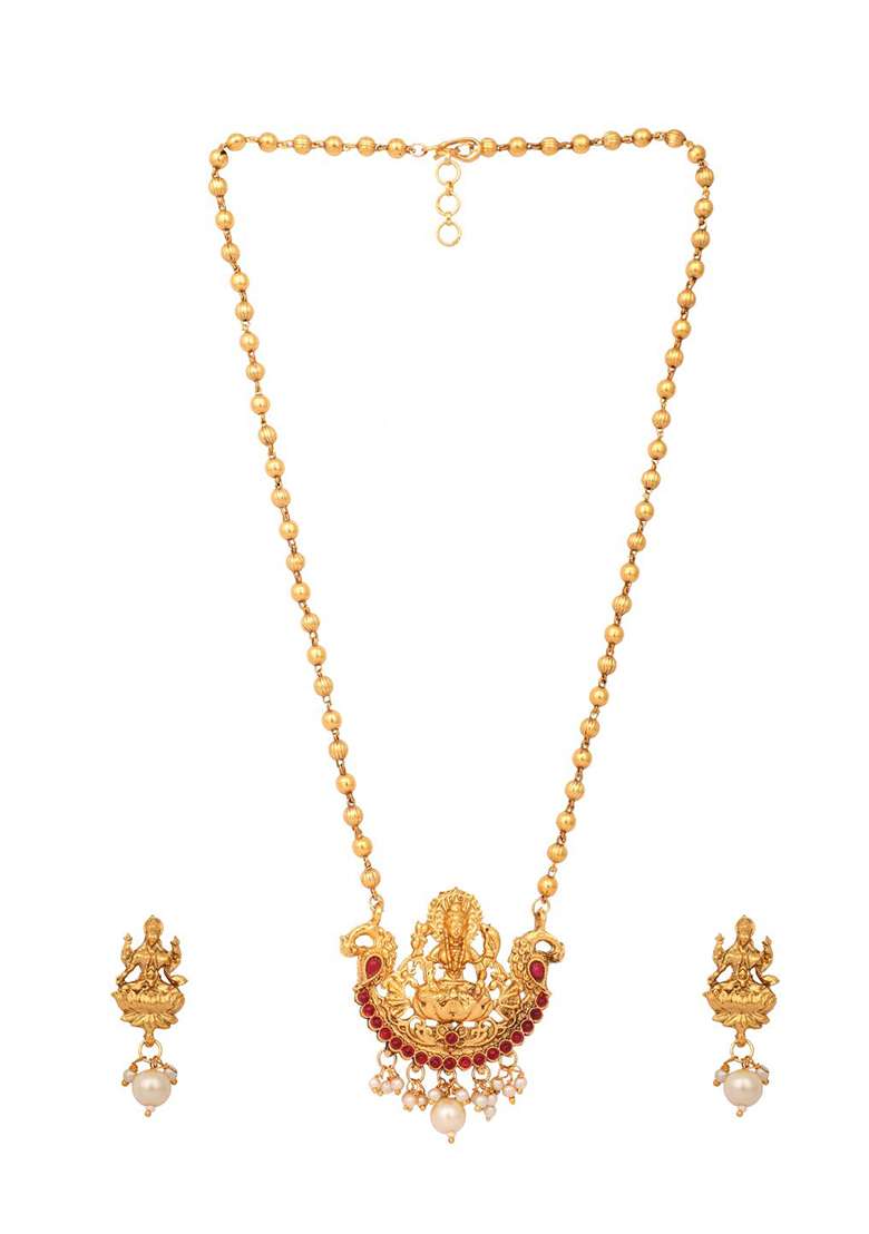 Red Brasso Jewellery Set - Indya