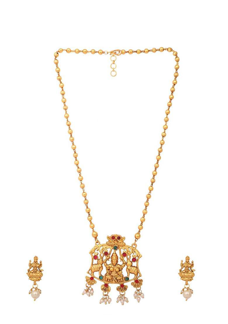 Multicolor Brasso Jewellery Set - Indya
