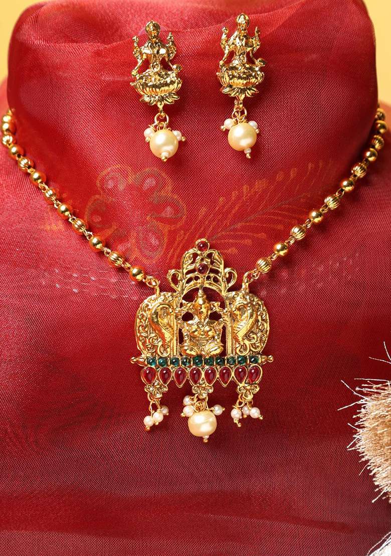 Multicolor Brasso Jewellery Set - Indya