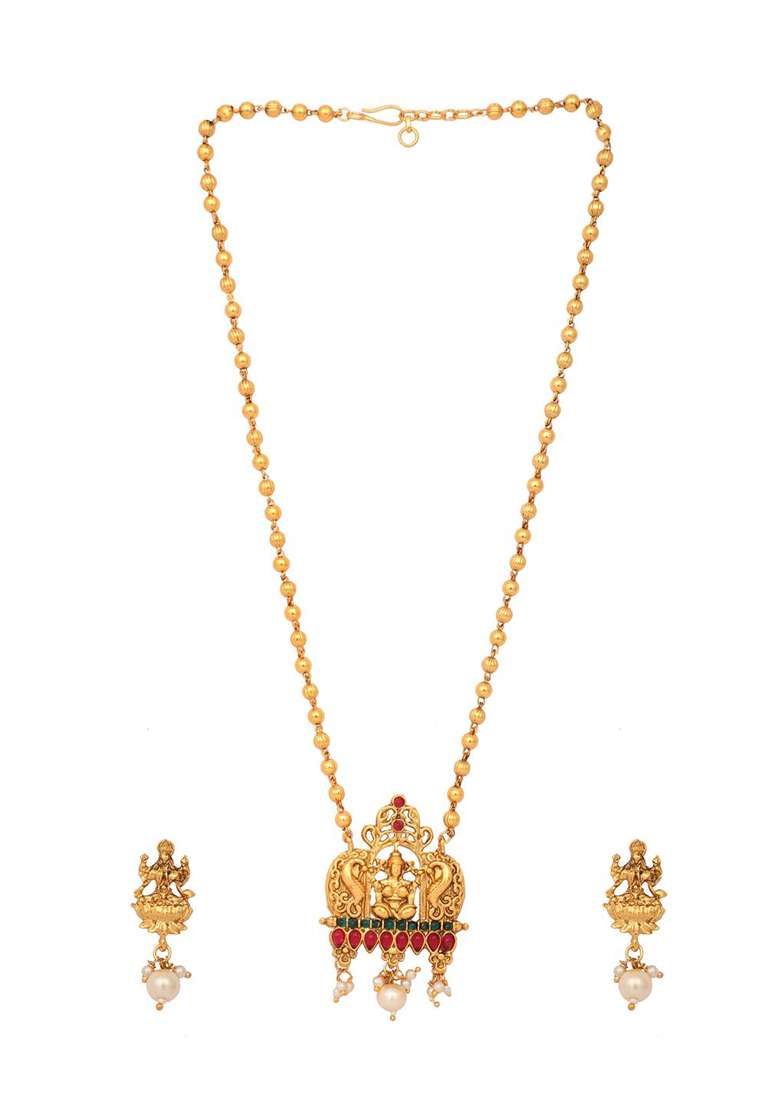 Multicolor Brasso Jewellery Set - Indya