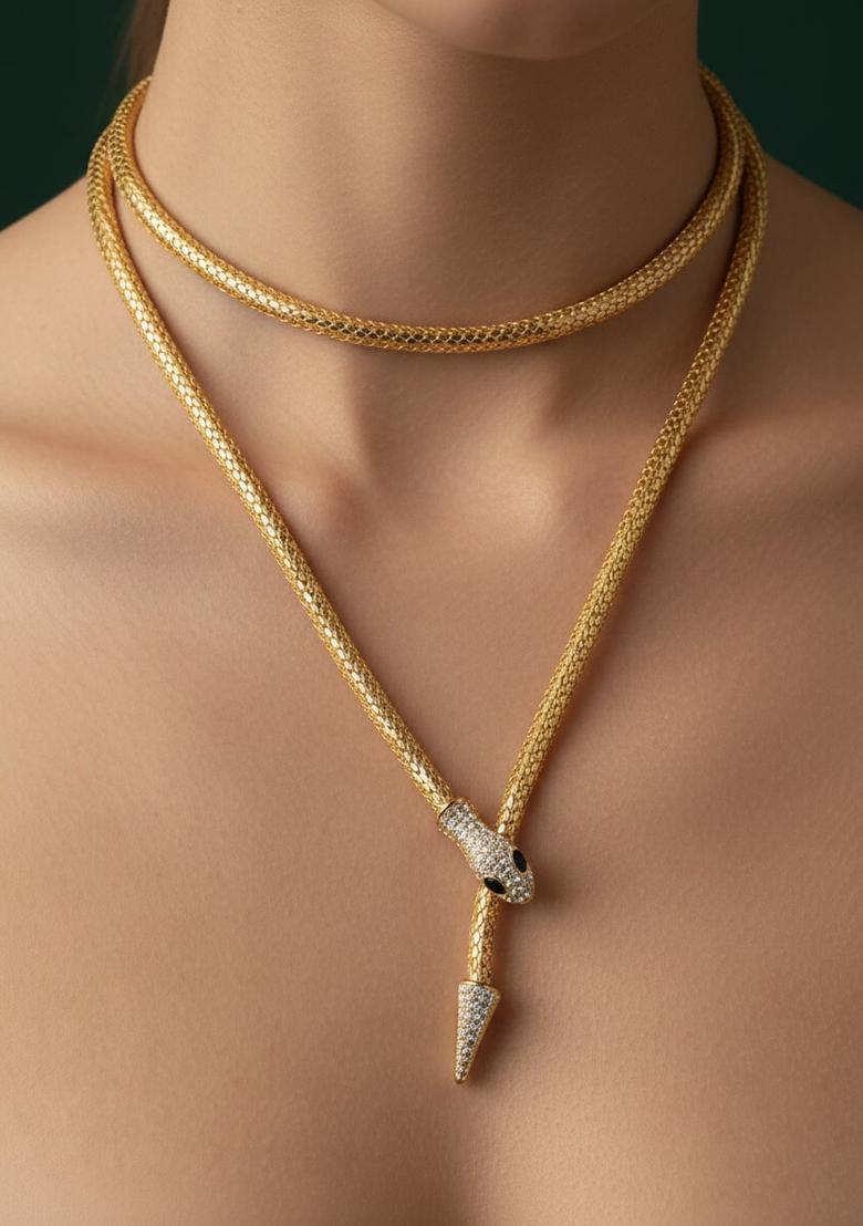 Golden Stainless Necklace - Indya