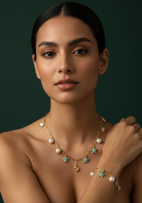 Golden Stainless Necklace Set