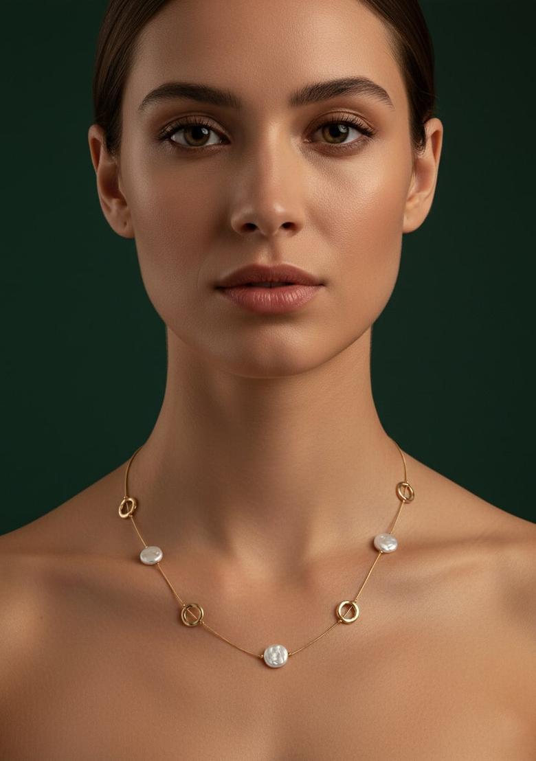 Golden Stainless Necklace - Indya