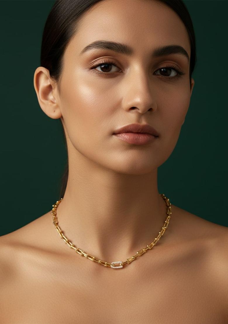Golden Stainless Necklace - Indya