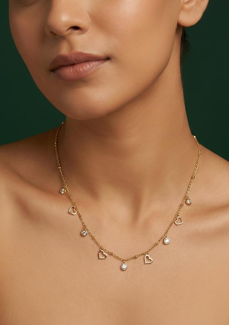 Golden Stainless Necklace - Indya