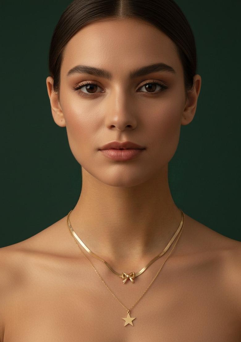 Golden Stainless Necklace - Indya