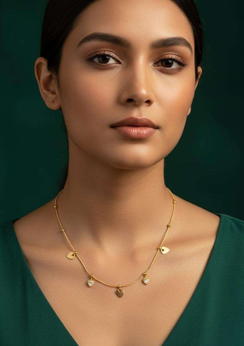 Golden Stainless Necklace - Indya