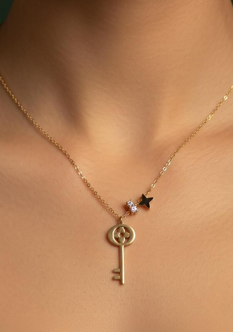 Golden Stainless Necklace - Indya