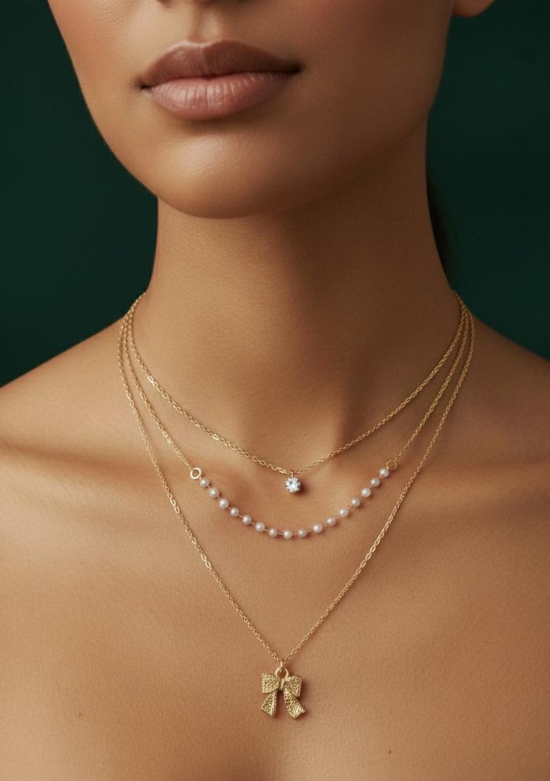 Golden Stainless Necklace - Indya