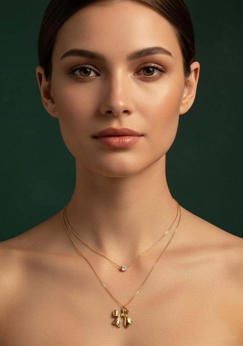 Golden Stainless Necklace - Indya