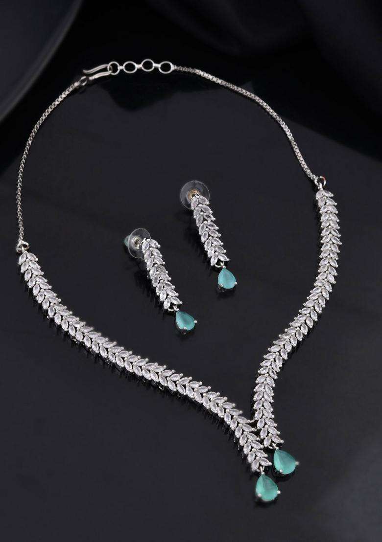 Mint Green Stainless Steel Jewellery Set - Indya