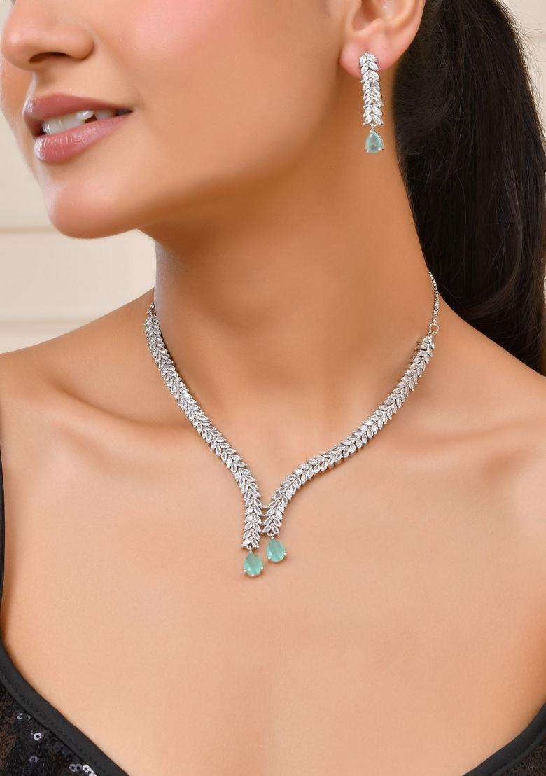 Mint Green Stainless Steel Jewellery Set - Indya