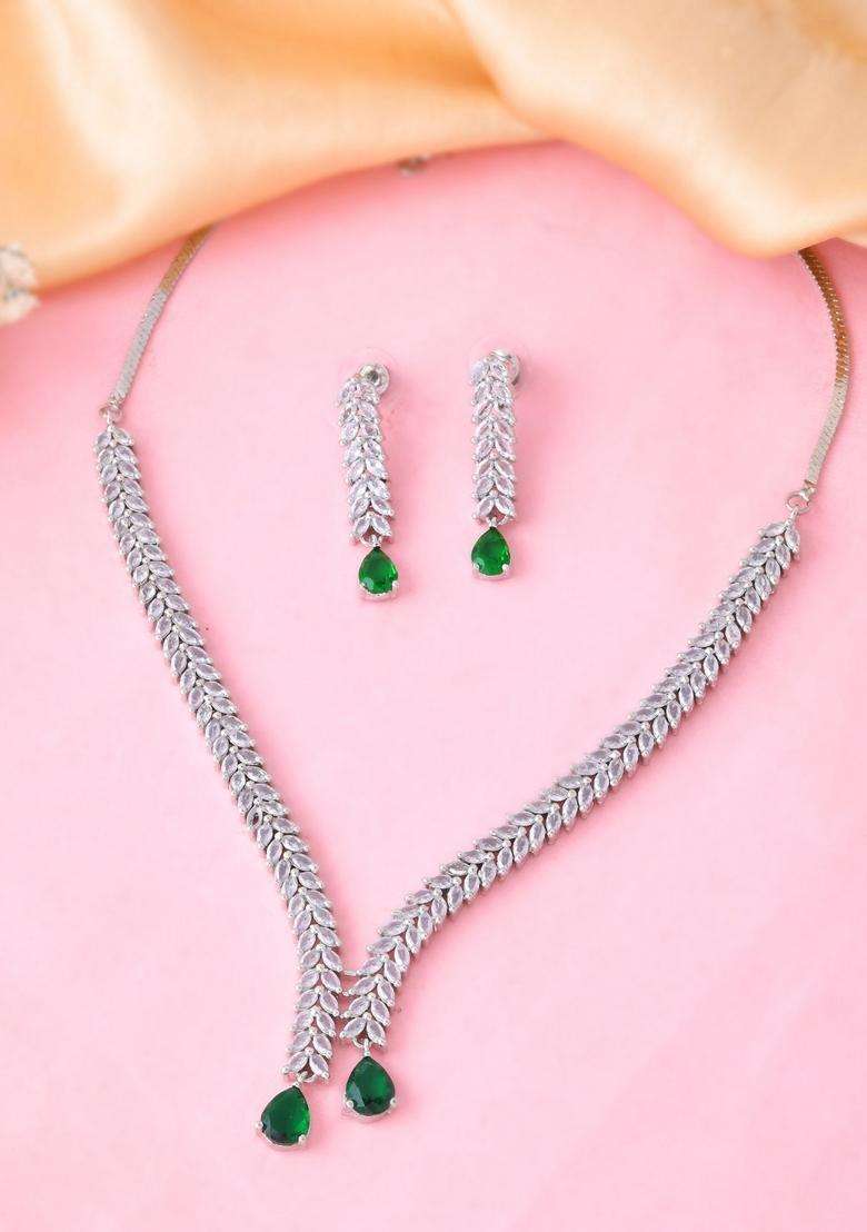 Green Stainless Steel Jewellery Set - Indya