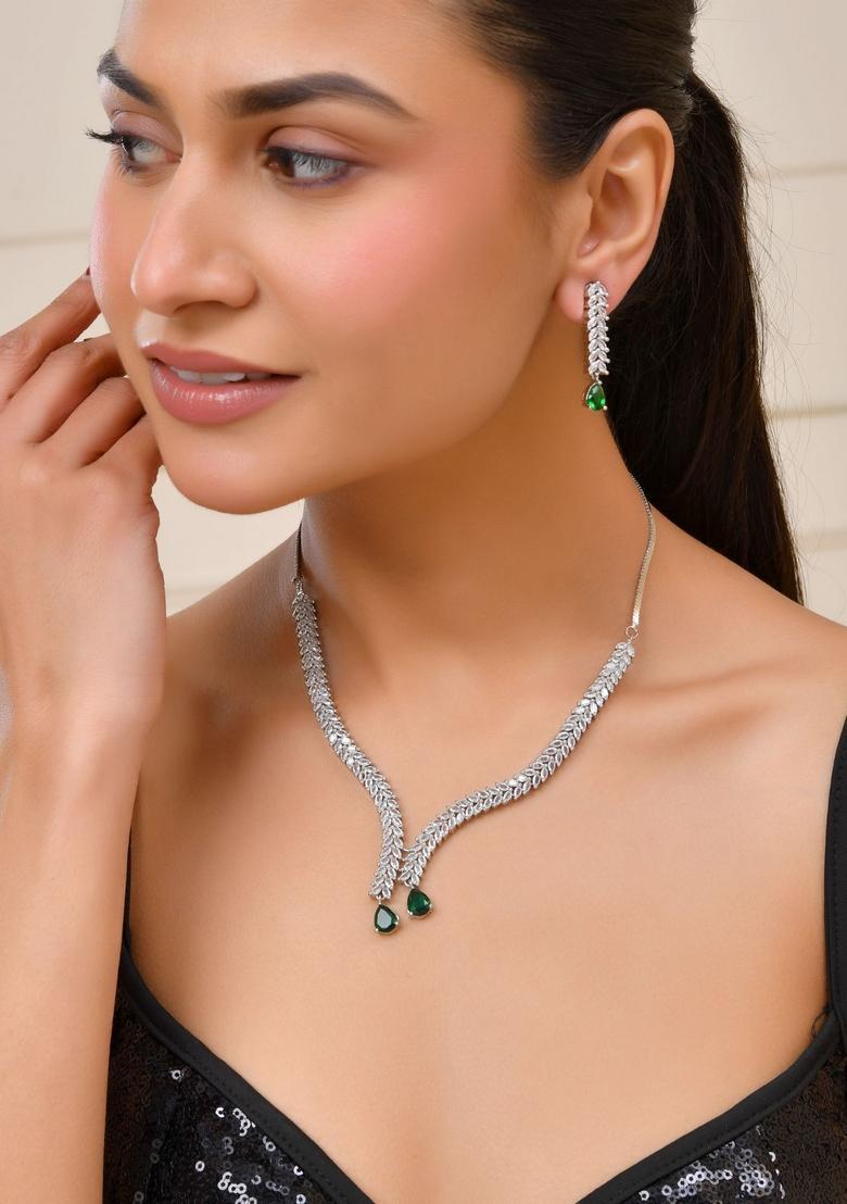 Green Stainless Steel Jewellery Set - Indya
