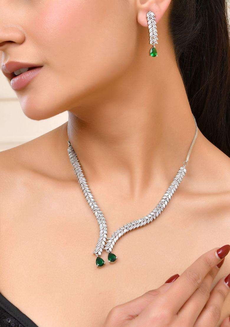 Green Stainless Steel Jewellery Set - Indya