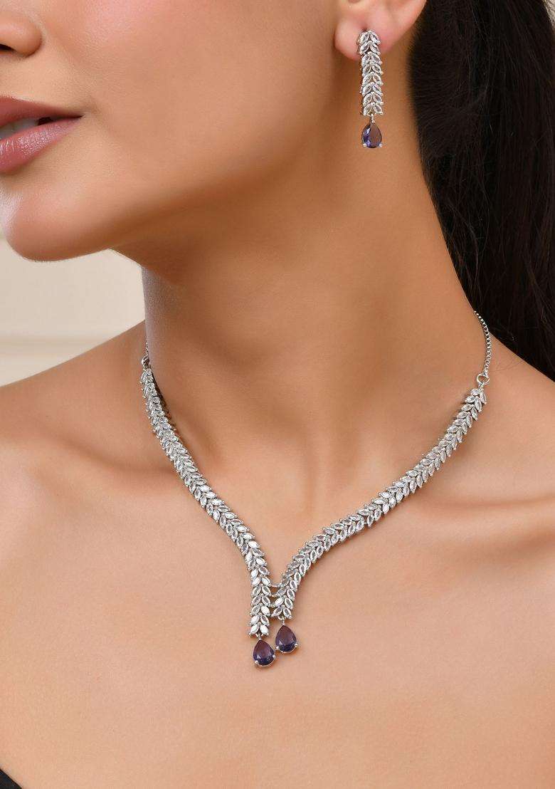 Purple Stainless Steel Jewellery Set - Indya