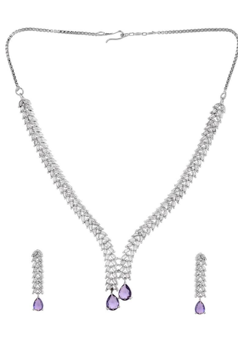 Purple Stainless Steel Jewellery Set - Indya